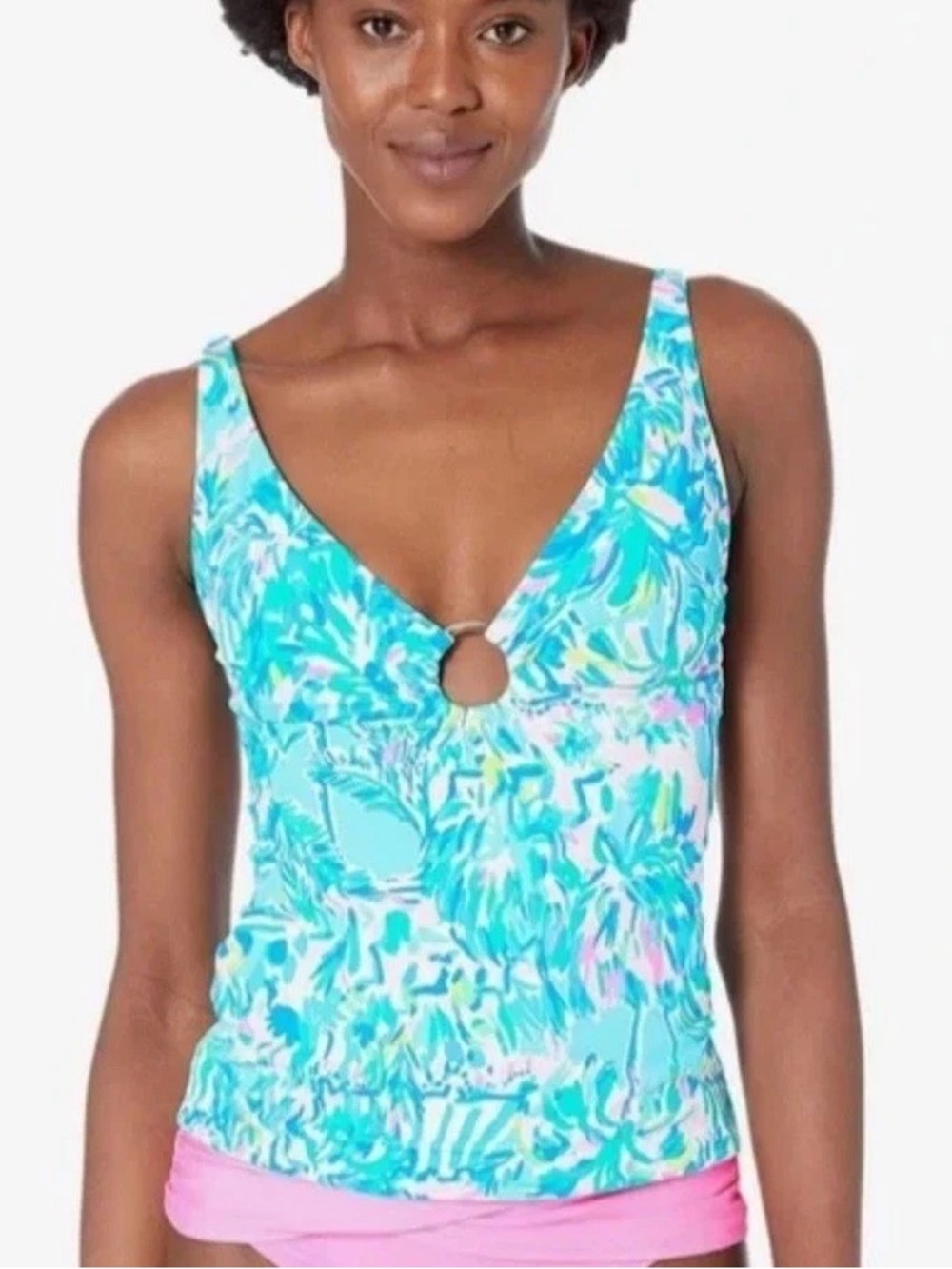 Lilly Pulitzer Brenta Tankini Top - Blue Ibiza Cabana Cocktail